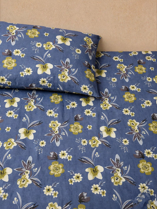 BLUE FLORAL BEDSHEET