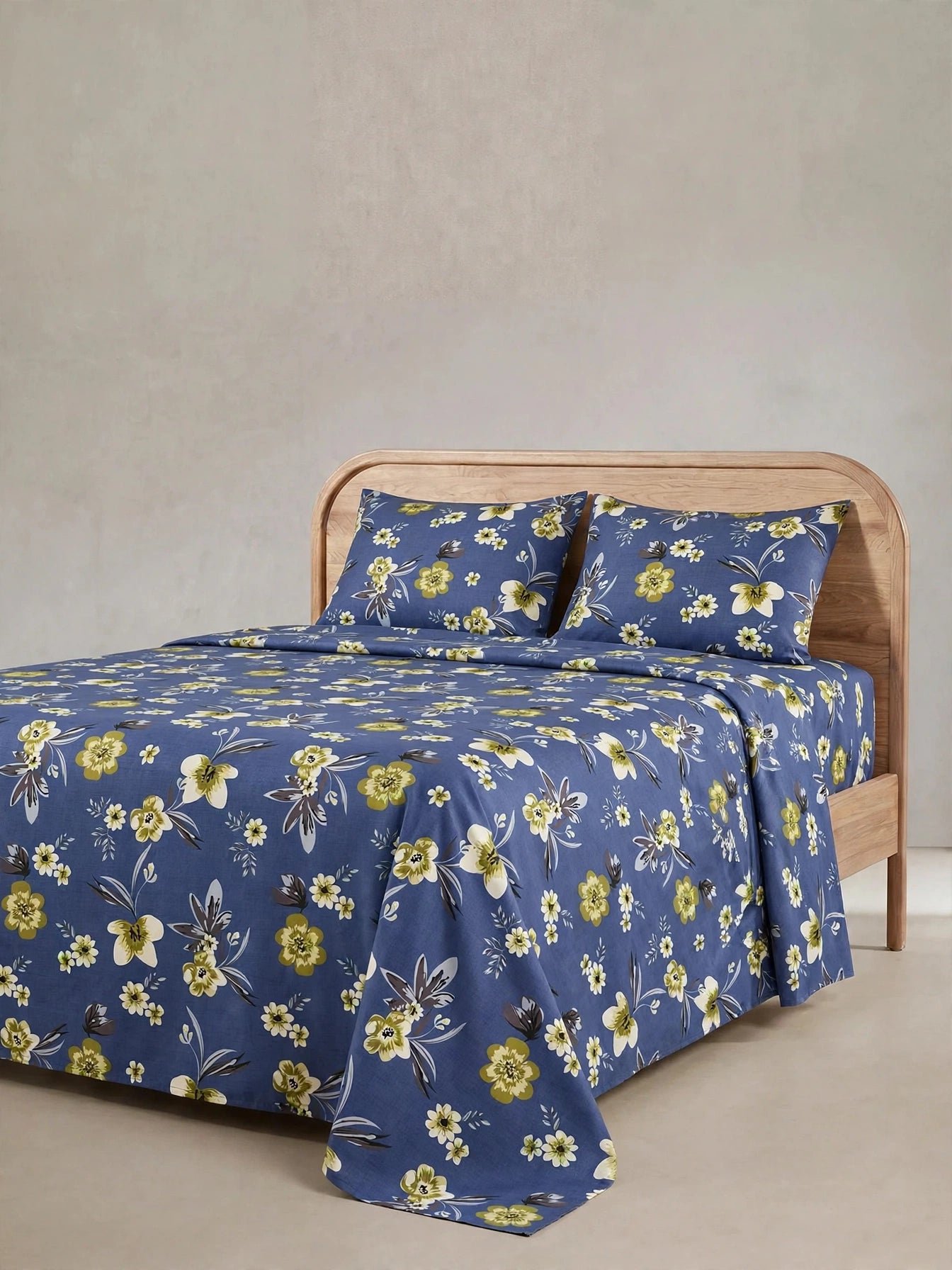 BLUE FLORAL BEDSHEET