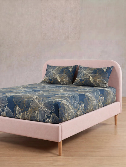 Navy Gold Line Art - Fitted