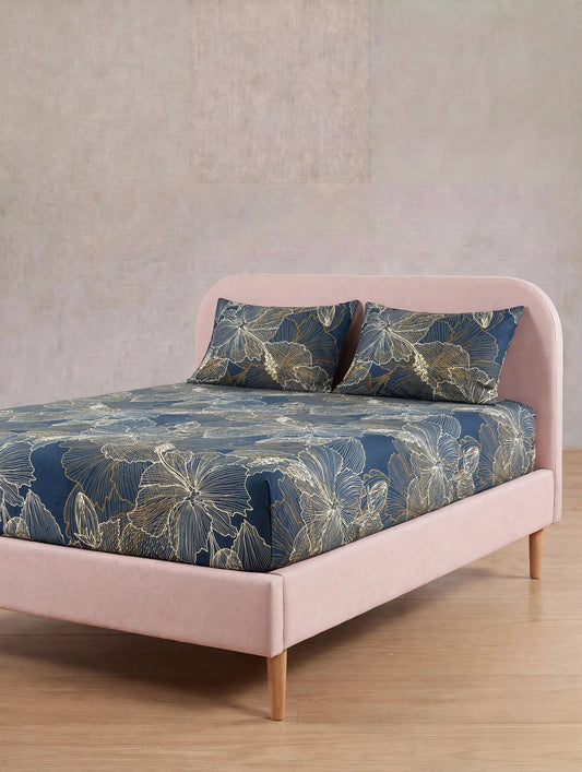 Navy Gold Line Art - Fitted