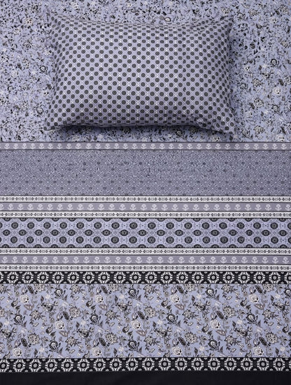 Ash Blue Heritage - Traditional Panel Bedsheet Set