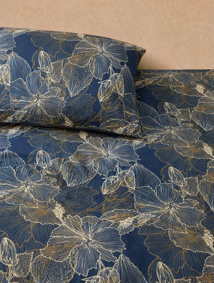 Navy Gold Line Art - Fitted